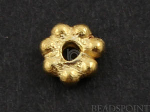 Gold Vermeil Tiny Daisy Spacer-10 Pieces,(VM/6300/3) - Beadspoint