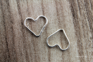 Sterling Silver Heart Link-2 Pieces, (SS/907/15) - Beadspoint