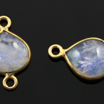 Rainbow Moonstone Smooth Heart Bezel, (RNB020) - Beadspoint