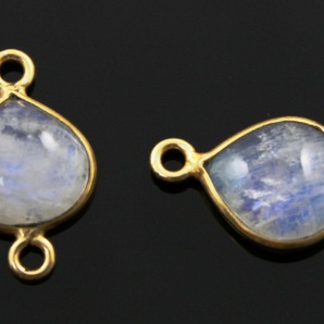 Rainbow Moonstone Smooth Heart Bezel, (RNB020) - Beadspoint