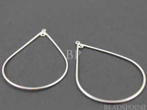 Sterling Silver Extra Large Teardrop Link, 1 Pair (SS/710/32x48) - Beadspoint