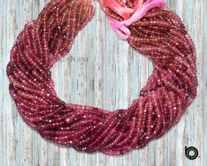 Pink Tourmaline Faceted Roundel Beads, (PTML4RNDL) - Beadspoint
