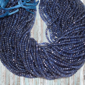 Natural Iolite Faceted Rondelle Beads, (ILT4RNDL) - Beadspoint