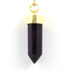 Black Onyx Faceted Point Pendant Bezel,(BZC9024/BNX) - Beadspoint