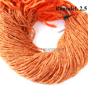 Carnelian Shaded Micro Faceted Rondelle Beads, (CAR-2.5RNDL) - Beadspoint