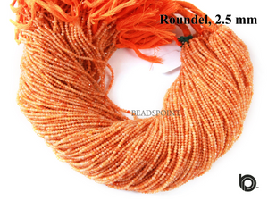 Carnelian Shaded Micro Faceted Rondelle Beads, (CAR-2.5RNDL) - Beadspoint