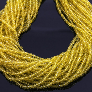 Lemon Topaz Faceted Rondelle Beads, (LMNTZ-RNDL) - Beadspoint