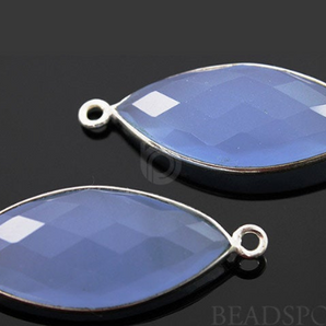 Lavender Chalcedony Faceted Marquise Bezel, (SSBZC6016) - Beadspoint