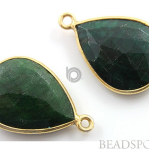 Dyed Emerald Faceted Pear Shape Bezel, (BZC7287) - Beadspoint