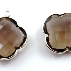 Smoky Topaz Faceted Clover Bezel, (SSBZC8019) - Beadspoint