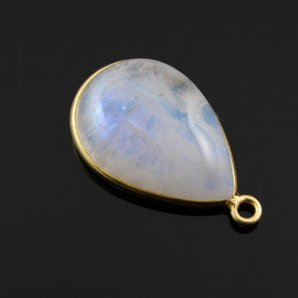 Rainbow Moonstone Smooth Pear Shape Bezel, (RNMPRT03) - Beadspoint