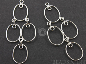 Sterling Silver Oval Drop Chandelier Earring, (SS/894/54X23) - Beadspoint