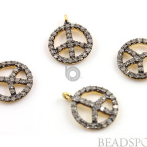 Pave Diamond Peace Charm, (DCH/CR15) - Beadspoint