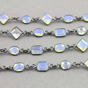 Faceted Bezel Chain, (BC-OPL-103) - Beadspoint