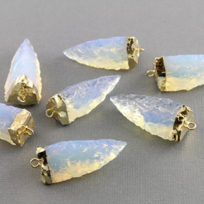 Opalite Electroplated Point Pendant ,(BZC9064/OP) - Beadspoint