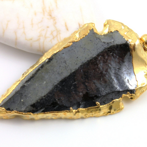 Black Obsidian Electroplated Arrowhead, (BZC9026/BOBS/LG) - Beadspoint