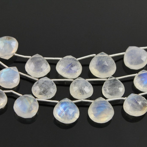 Rainbow Moonstone Faceted Heart Drop, (RM/HRT/10-11) - Beadspoint