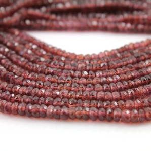 Garnet Micro Faceted Roundels Drop, (GAR/RDL/3-5) - Beadspoint