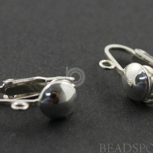 Sterling Silver Ear Clip w/ 6.5mm Ball & Open Ring, (SS/731) - Beadspoint