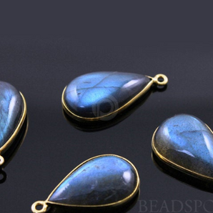 Labradorite Smooth Pear Drops Bezel, (LABPR001-B) - Beadspoint