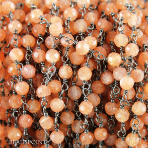 Sunstone Wire Wrapped Rosary, (RS-SST-19) - Beadspoint