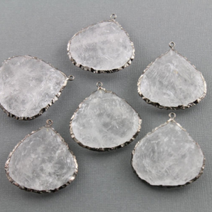 Rock Crystal Heart Electroplated w/Antique Finish,(SSBZC9064/RCY/HRT) - Beadspoint