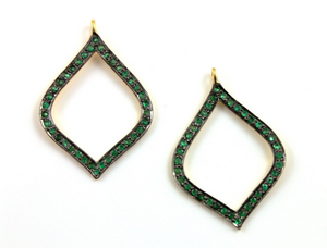 Pave Diamond Emerald Chandelier Pendant,(DCH/CR30/EM) - Beadspoint