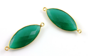 Natural Green Onyx Faceted Marquise Bezel, (BZCT3506) - Beadspoint