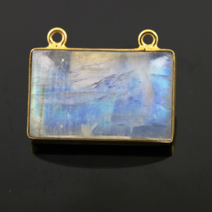 Rainbow Moonstone Smooth Rectangle Bezel, (RNB18x24) - Beadspoint