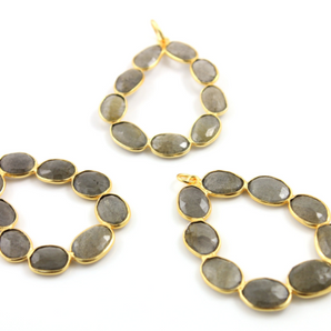 Labradorite Faceted Oval Pendant, (LAB-CR-201) - Beadspoint