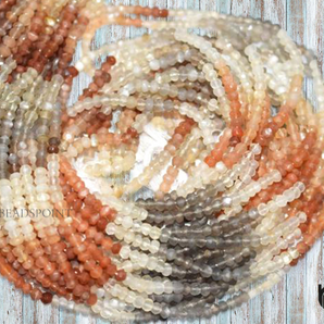 Multi Moonstone Faceted Roundel Beads, (MMNS5RNDL) - Beadspoint