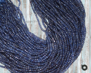 Natural Iolite Faceted Rondelle Beads, (ILT4RNDL) - Beadspoint
