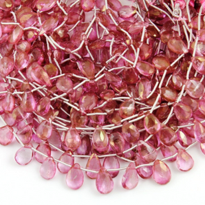 Pink Topaz Faceted Pear Drop, (TPZP/PR/8x12-9x14 ) - Beadspoint