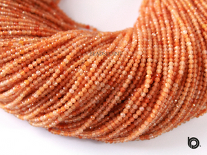 Carnelian Shaded Micro Faceted Rondelle Beads, (CAR-2.5RNDL) - Beadspoint