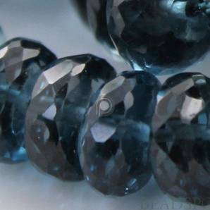 Blue Topaz Micro Faceted Roundels, (6LBTZ6Rndl) - Beadspoint