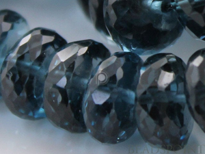 Blue Topaz Micro Faceted Roundels, (6LBTZ6Rndl) - Beadspoint