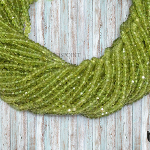 Peridot Faceted Roundel Beads, (PRDT45RNDL) - Beadspoint