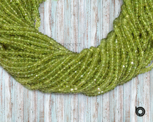 Peridot Faceted Roundel Beads, (PRDT45RNDL) - Beadspoint