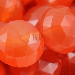 Carnelian Faceted Round Coins, (CAR8-9COIN ) - Beadspoint