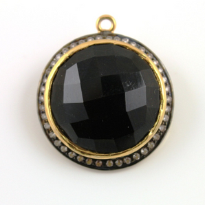 Black Onyx w/ White Sapphire, (BNX/WTZ/25) - Beadspoint