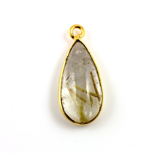 Gold Rutiliated Quartz Bezel, (RTPNDT031-C) - Beadspoint
