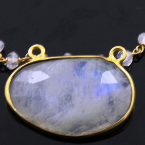 Rainbow Moonstone Faceted Fancy Bezel, (RNMFNCYPNDT) - Beadspoint