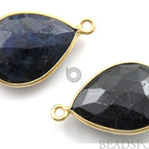 Dyed Sapphire Faceted Pear Shape Bezel, (BZC7286) - Beadspoint