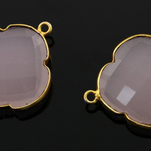 Rose Quartz Faceted Clover Bezel, (BZC8021) - Beadspoint