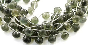 Moss Aquamarine Faceted Onion Drops, (MOSAQ8-9Onion) - Beadspoint
