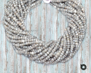 Mystic Gray Moonstone Faceted Rondelle Beads, (MGMNS4RNDL) - Beadspoint