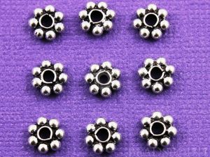 Bali Sterling Silver Daisy Bead Spacer-20 Pieces, (BA5153) - Beadspoint