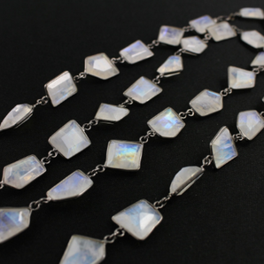 Rainbow Moonstone Bezel Set In Sterling Silver, (CHN/102) - Beadspoint