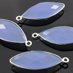 Lavender Chalcedony Faceted Marquise Bezel, (SSBZC6016) - Beadspoint