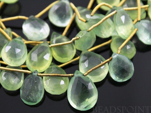 Natural Phrenite Faceted Pear Drops, ( PRENSMGRADPear) - Beadspoint